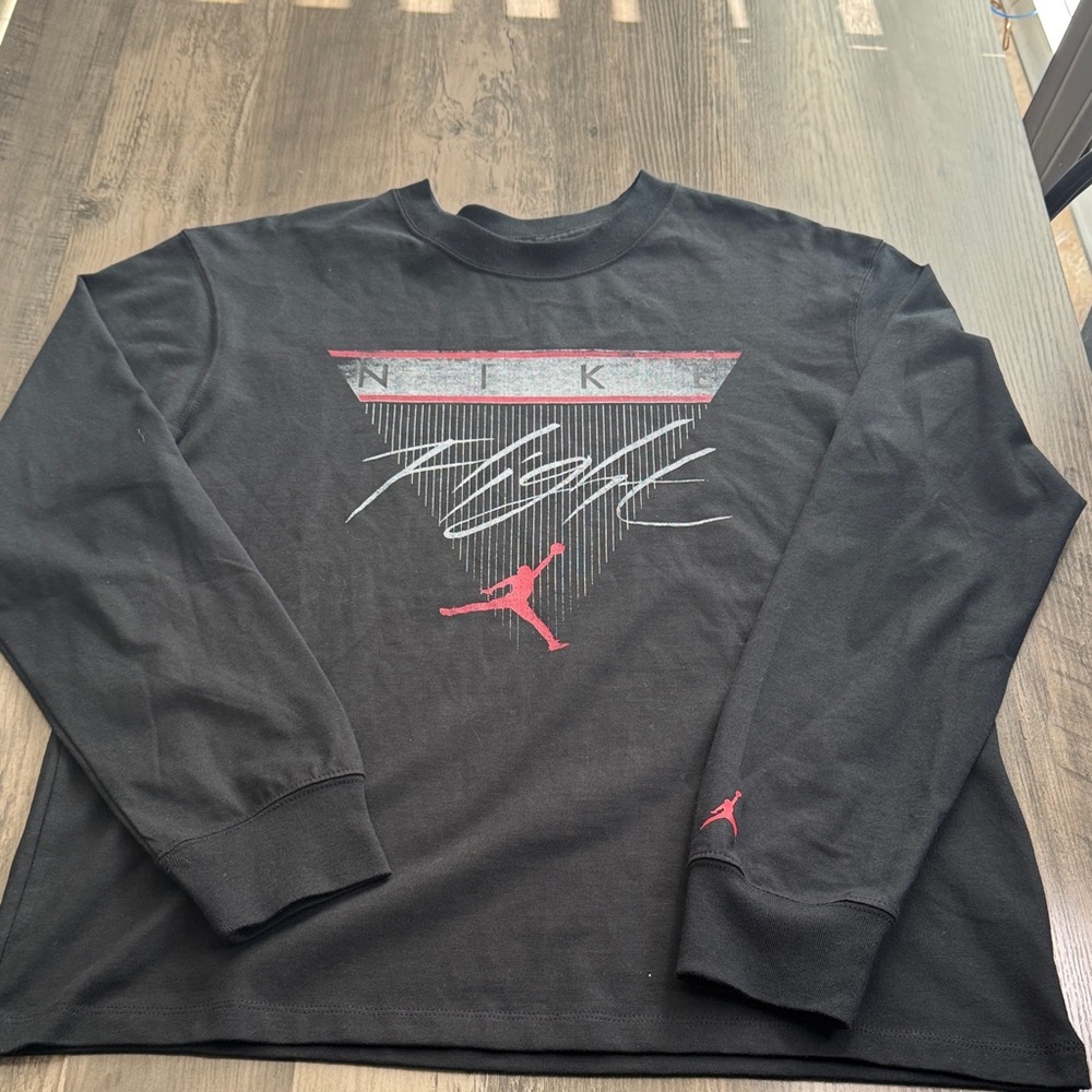 Jordan 90’s Black Long Sleeve Tee with Red and Gray Graphics